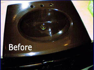 Before bathtub refinishing, restoration